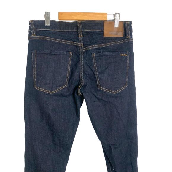 Volcom Vorta Slim Straight Fit Denim Dark Wash Blue Jeans Stretch Men's Size 28 - Picture 6 of 8